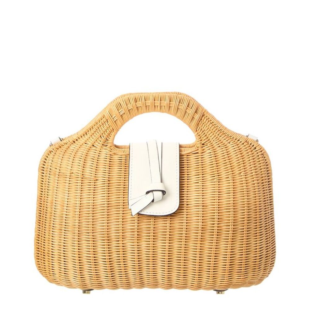 Rafé Gen Wicker Clutch, White